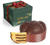 Panettone Artigianale con Crema Gianduia 750gr, Pasticceria Fraccaro 1932, Farcito con Crema alla Gianduia, Senza Canditi e Uvetta, Copertura di Cioccolato Fondente, Impasto con Lievito Madre