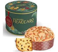 Panettone Artigianale con Glassatura alle Mandorle, 750 gr - Pasticceria Fraccaro 1932, Panettone con Mandorle, Senza Canditi, con Solo Uvetta Passita, Impasto con Lievito Madre, Made in Italy, Latta