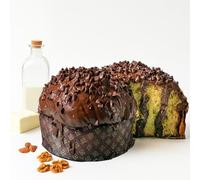Panettone Artigianale con Latte e Burro di Bufala | Farcito con Crema al Cioccolato al Latte di Bufala | Senza Uvetta e Canditi | Pasticceria La Torraca | Formato Speciale 1,2 Kg | Cilento | Campania