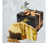 Panettone artigianale farcito alla nocciola 1 kg Oro delle Muse | Con 300 gr di crema alla nocciola artigianale - prodotto di alta pasticceria a lievitazione naturale