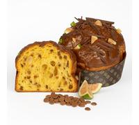Panettone Artigianale Gourmet Fichi, Cioccolato Fondente e Mandorle - Pasticceria Costa del Cilento - 1Kg - Paestum - Campania - Dolce Tipico Natalizio