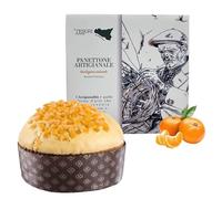 Panettone Artigianale Siciliano ai Mandarini, da 1 Kg, Packaging Tesori di Sicilia Scatola "Ù Nonno Pino" per Panettoni Artigianali