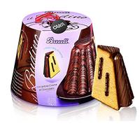 Panettone il Budino con Golosa Crema al Cioccolato, Confezionato per Bauli 750g con Portachiavi
