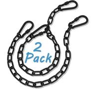 Panexf Forte catena di prolunga per poltrona sospesa, 2 pezzi, catena per poltrona sospesa, diametro 5 mm, 100 cm, catena in metallo, catena a dondolo con 4 moschettoni per amaca e sedia sospesa,