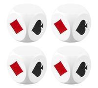 PANFHGFG 4 Dadi da Professionali da 4 Cm, White | Dadi da in legno qualità, set dadi da gioco, superfici lisce per giocare a, facile da