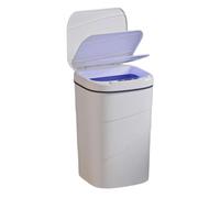 PANFHGFG Contenitore per rifiuti automatico da 14 litri con coperchio a rotazione leggera Piano tre plettri rilevamento Esemplare per bagno, salotto, Cestino per rifiuti leggero notte