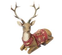 PANFHGFG Decorazioni natalizie Figurine realistiche renna con corna lunghe e piedi Centrotavola da tavolo Decorazioni per la casa Figurina renna