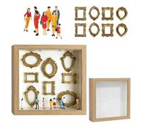 PANFHGFG Personalizza Set scatole con musei in Miniatura con Cornice Dorata e Figure Scatola per Esposizione Foto per Decorazioni per la casa Personalizza Le Foto dei musei