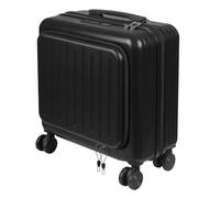panfudongk Valigetta da viaggio da 18 pollici, con porta USB e portabevande per cabina con 4 ruote e lucchetto per password, Nero