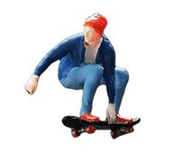 PANGBOER 1/64 Scala Piccolo Realistico Skateboarder Modello, Blu