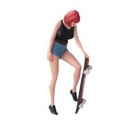 PANGBOER 1/64 Scala Piccolo Realistico Skateboarder Modello, Capelli Rossi