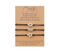 PANGBOER 3 Braccialetti con carte, e Stella Migliori Amici Braccialetti con Promessa Amicizia Corrispondenti Regalo per Andare via a Lunga Nodo d ' Amore Bracciale Infinito per Donne