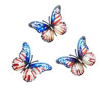 PANGBOER 3pcs Gradiente Colorato Ferro Battuto Farfalla Arazzi Da Parete per Interni Decorazione Della Parete e Esterno Giardino Recinzione Decorazione Metallo