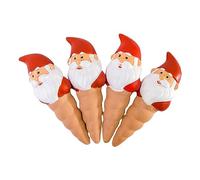 PANGBOER 4 picchetti per irrigazione in ceramica, per piante, a forma di Babbo Natale, per interni ed esterni, dispositivo di irrigazione automatico per punte in terracotta