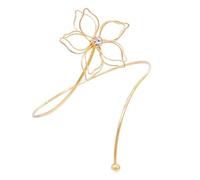 PANGBOER Bracciale da polso in lega dorata con fiore singolo con accento centrale trasparente, gioielli decorativi per abiti formali da indossare con accento floreale braccialetto dorato gioielli