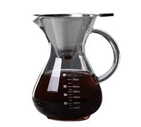PANGBOER Caffettiera in vetro con filtro fine in acciaio inossidabile 304 per amanti del caffè americano Gocciolatore ottimizzato per sapore