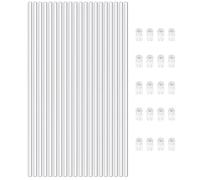 PANGBOER Confezione da 20 bastoncini per piante multiuso per interni ed esterni, con clip di fissaggio, pratici supporti per fiori da 43,2 cm, in supporto trasparente versatile per interni