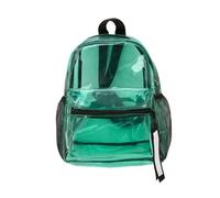 PANGBOER Lo zaino della gelatina trasparente di colore solido vede attraverso la borsa della spalla del PVC della borsa del libro per i concerti della palestra lo sport e, Verde