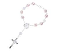 PANGBOER Perline preghiera Perline per dita Perline preghiera Bracciale Religioso Gioielli religiosi Struttura in lega Bracciale Battesimo Rosario per bambino