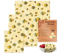 PANGBOER Set di 3 involucri multiuso per alimenti in cera d'api, riutilizzabili, in cotone robusto, accessorio per la casa per la freschezza della cucina