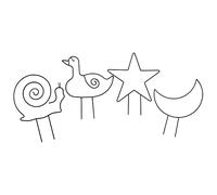 PANGBOER Staffa di supporto per fiori in metallo per giardino, cortile, patio, resistente all'usura, in vaso per piante in vaso, supporto per tralicci in metallo liscio per fiori