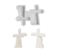 PANGBOER Stampo in silicone per candele e sapone, a forma di croce con disegno di un ragazzo e una ragazza, decorazione per la casa ed eventi