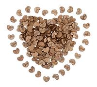 Pangda 300 Pezzi Rustico Mini Legno a Forma di Cuore Pezzo di Legno Fette Arte Mestiere con il Modello di Love per Decorazione di Matrimonio Festa