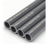 Pangda 4 tubi in PVC da 2,5 cm, 80 di grado industriale, lunghezza 0,6 m, resistenti alla corrosione, resistenti agli urti, per drenaggio dell'acqua, casa, giardino, fattoria, colore grigio