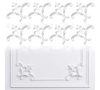 Pangda Modanatura angolare da parete in stile francese, pannelli per boiserie flora, kit di modanatura angolare per armadi, cornici, colla non inclusa (8 pezzi, stile Fleur De Lis)