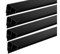 Pangda Soglia di ricambio per soglia di soglia fissa in vinile da 91,4 cm, per porte a battente singole, solo su misura (91 cm, nero, 4 pezzi)