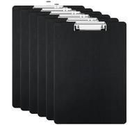 pangdapengpeng 6 Pezzi Portablocco A4, Portablocchi in Plastica, Cartelline Portadocumenti con Pinza in Metallo per Appunti, Moduli, Documenti, Disegni (Nero)