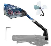 pangdapengpeng Specchietto Retrovisore Bici Sinistro, Specchio Bicicletta Ruotabile a 360°, Specchietti Bici Elettrica per MTB, Monopattino Elettrico, Bici da Corsa (Nero)