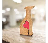 PANGHUBO Decorazione per la famiglia, statua in legno a forma di cane, scultura in legno, decorazione per gli amanti degli animali domestici, scultura in legno per donne e cani, piccola decorazione