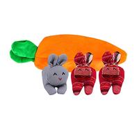 PANGHUBO Hide-and-Seek Bunnies in Carrot Pouch,Bunny Carrot Borsee,3 Coniglietti in Carota Borsa,Unzip The Rabbit Doll Toy Easter Bunny Decor Gift Carrot Coin Cute Bunny Purse, J