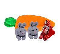 PANGHUBO Hide-and-Seek Bunnies in Carrot Pouch,Bunny Carrot Borsee,3 Coniglietti in Carota Borsa,Unzip The Rabbit Doll Toy Easter Bunny Decor Gift Carrot Coin Cute Bunny Purse, G