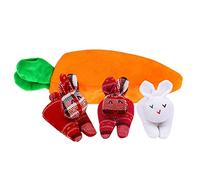 PANGHUBO Hide-and-Seek Bunnies in Carrot Pouch,Bunny Carrot Borsee,3 Coniglietti in Carota Borsa,Unzip The Rabbit Doll Toy Easter Bunny Decor Gift Carrot Coin Cute Bunny Purse, I