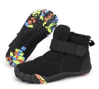 Pangolin Scarponcini Invernali Bambini Unisex Foderati, Stivaletti Neve Imbottiti Caldi con Chiusura in Velcro, Scarpe Invernali Leggere per Scuola, Passeggiate e Outdoor Nero 29 EU