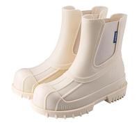 Pangolin Stivaletti Pioggia Donna Chelsea Impermeabili, Rain Boots Waterproof con Punta Rinforzata, Suola Antiscivolo Carrarmato, Stivali da Giardino in Gomma PVC Bianco 40 EU