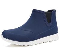 Pangolin Stivaletti Pioggia Impermeabili Unisex in PVC, Scarpe Antipioggia Slip On Tipo Chelsea con Elastico Laterale, Suola Antiscivolo per Città Giardino Blu 37 EU