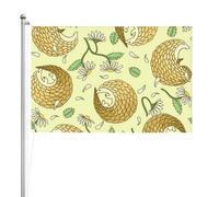 Pangolini e margherite,Bandiera da giardino, bandiera decorativa da cortile, bandiera bifacciale, 2x3 piedi, per esterni e interni