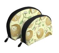 Pangolini E Margherite, Borsa per trucco a conchiglia Portamonete da donna Borsa da toilette piccola Borsa per cosmetici 2 pezzi