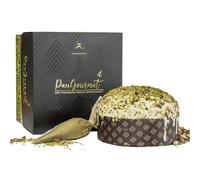 PANGOURMET - Il Vero Panettone Artigianale al Pistacchio di Bronte DOP Siciliano 1 Kg con Sac a Poche di gustosissima crema al pistacchio Made in Sicily