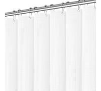 PANGSINNE Tenda da doccia bianca per bagno lunga 213 cm, a nido d'ape, resistente, extra lunga, impermeabile, 256 g/m², pesante, beige, con 12 ganci in metallo, 182 x 84 cm