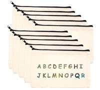 pangutheos 10 Pezzi Borsa da Trucco Cosmetica Vuota, Astuccio Piccolo con Cerniera, Personalizzato Astuccio in Tela Bianco per il Viaggio Pittura Conservazione Della Cancelleria (Bianco)