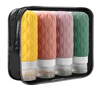pangutheos 4 Pezzi Flaconi da Viaggio 100 ml Kit Viaggio Liquidi Contenitori Bottiglie da Viaggio Riutilizzabile, Accessori Viaggio Utili per Shampoo, Liquidi and Lozione