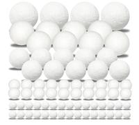 pangutheos 72 Pezzi Palline di Polistirolo, 5 Misure Palline in Polistirene Bianco, Piccole Sfere in Polistirolo Espanso per Lavori Fai da Te per Feste Casalinghe e Decorazioni Natalizie