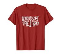 Panic! At The Disco - Logo Chiave Teschio Maglietta, Uomo, Mirtillo Rosso, XL