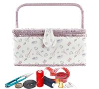 Panier à avec Plateau Amovible | Rangement Organisateur Grand Format à Compartiments | Trousse de Complète pour Fil et Aiguilles | pour Quilting, Crochet, Artisanat, Débutant