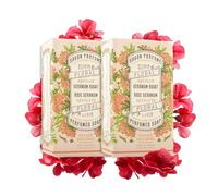 Panier des Sens Sapone Corpo e Mani Rosa Geranio - 2x150g Saponette | Sapone vegetale rosa geranio, deterge delicatamente mani e corpo lasciando la pelle morbida e profumata