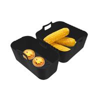Panier Silicone Résistant À La Chaleur - Revêtement Silicone Pour Friggitrice Sans Huile | 2 Pièces plateau Amovible Réutilisable Antiadhésif, Accessorio Sécuritaire Pour Cuisson Viande Légume Snack